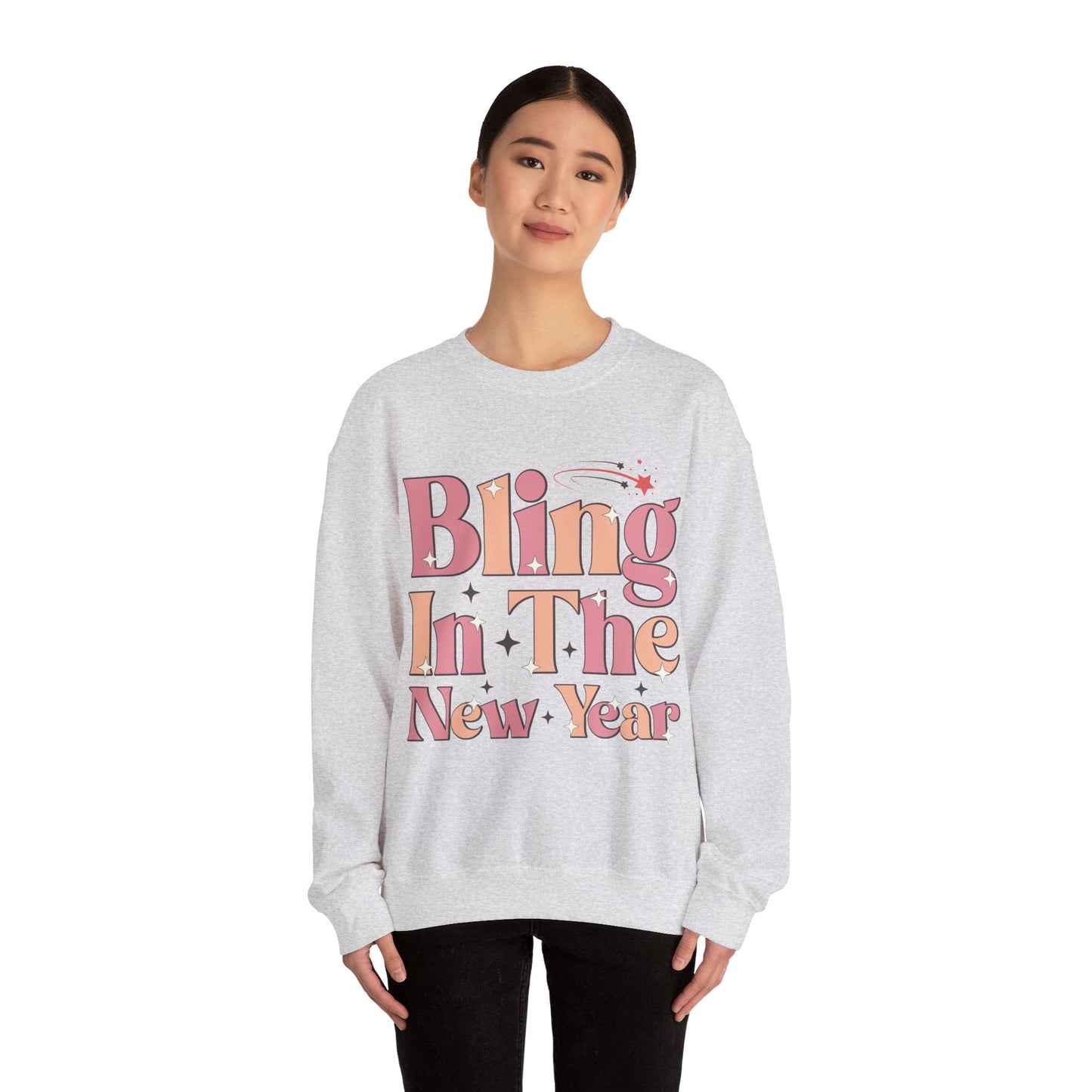 Happy New Year Sweatshirt, Retro New Year Shirt, 2025 Sweatshirt, New Year's Eve Shirt, Holiday Apparel, Trendy New Year 2025 Crewneck, Bling in the New Year