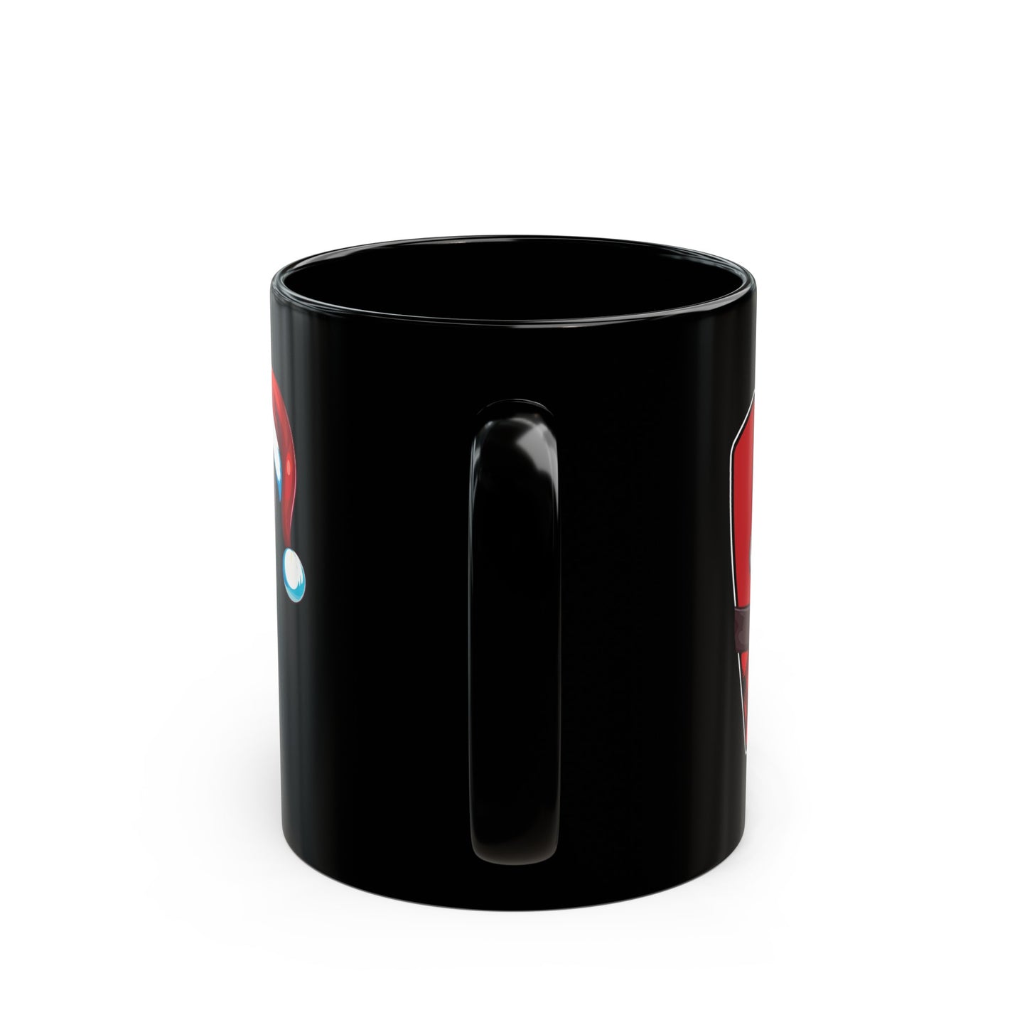 W Santa Initial 11oz Black Mug