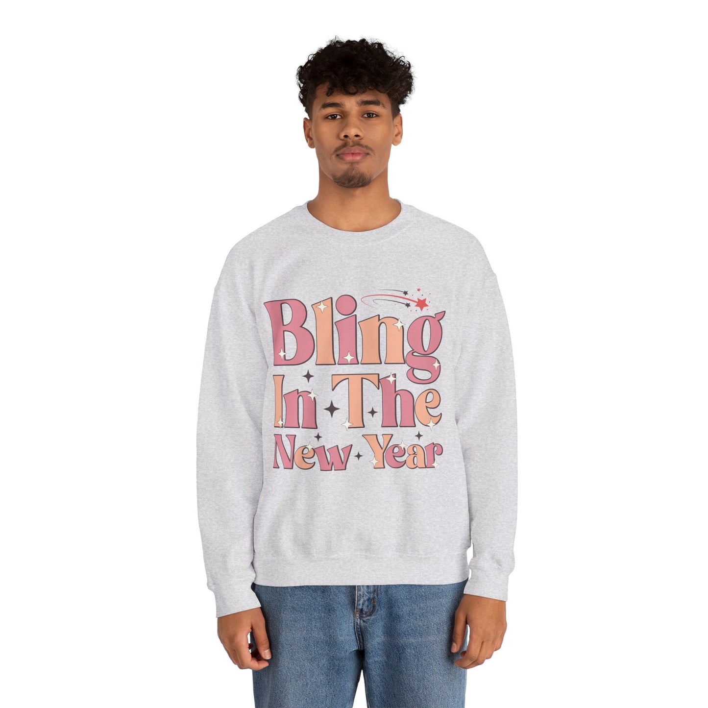 Happy New Year Sweatshirt, Retro New Year Shirt, 2025 Sweatshirt, New Year's Eve Shirt, Holiday Apparel, Trendy New Year 2025 Crewneck, Bling in the New Year