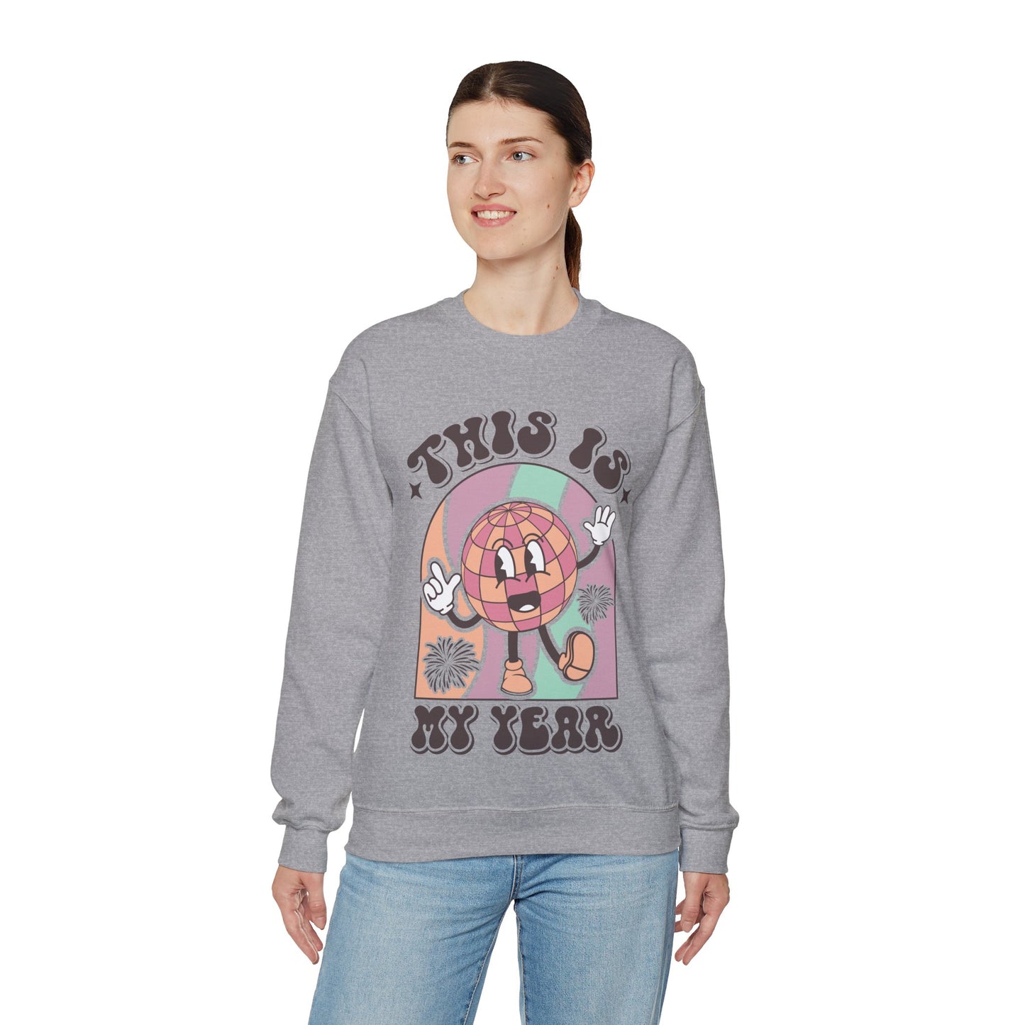 Happy New Year Sweatshirt, Retro New Year Shirt, 2025 Sweatshirt, New Year's Eve Shirt, Holiday Apparel, Trendy New Year 2025 Crewneck, This is My Year