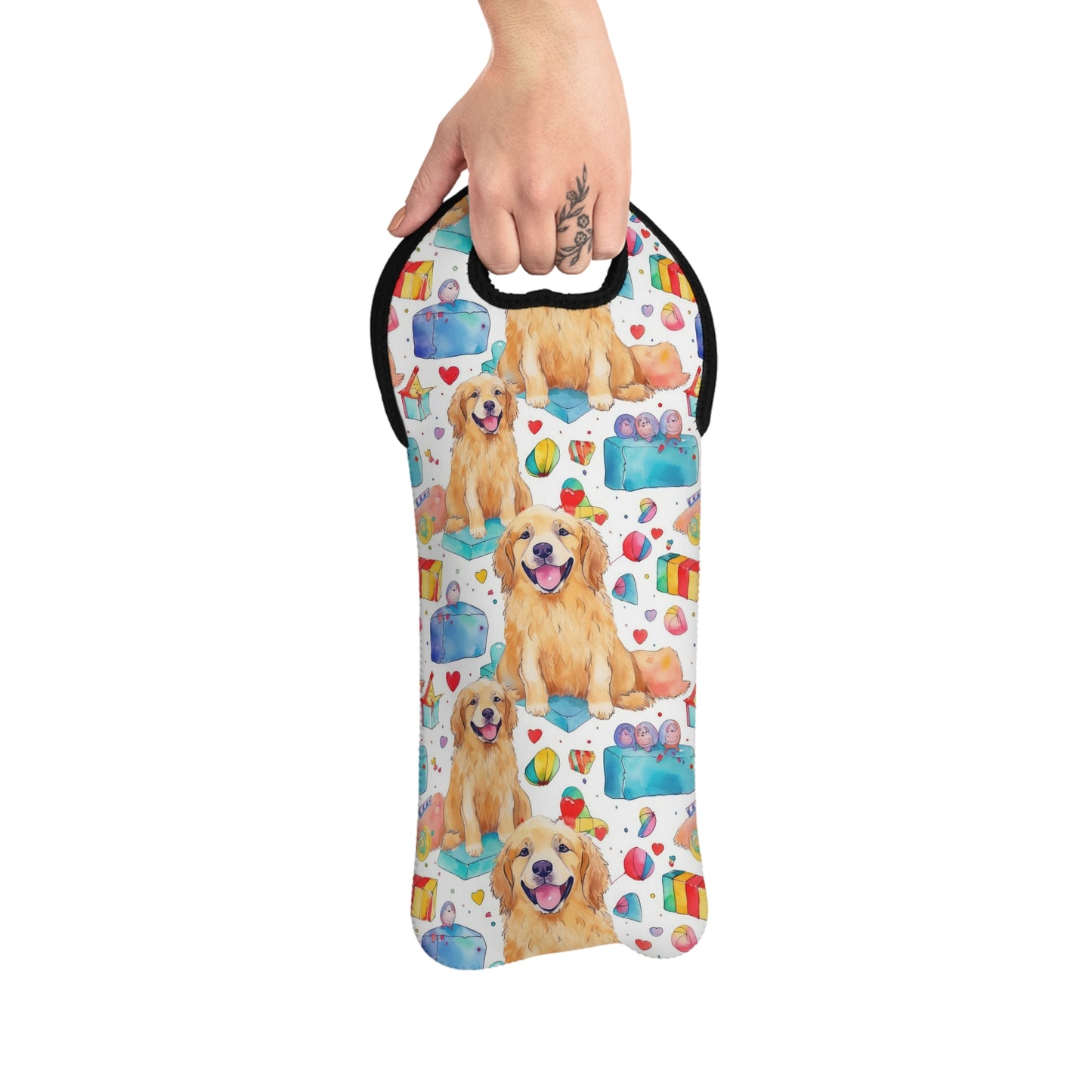 Golden Retriever Wine Tote Bag