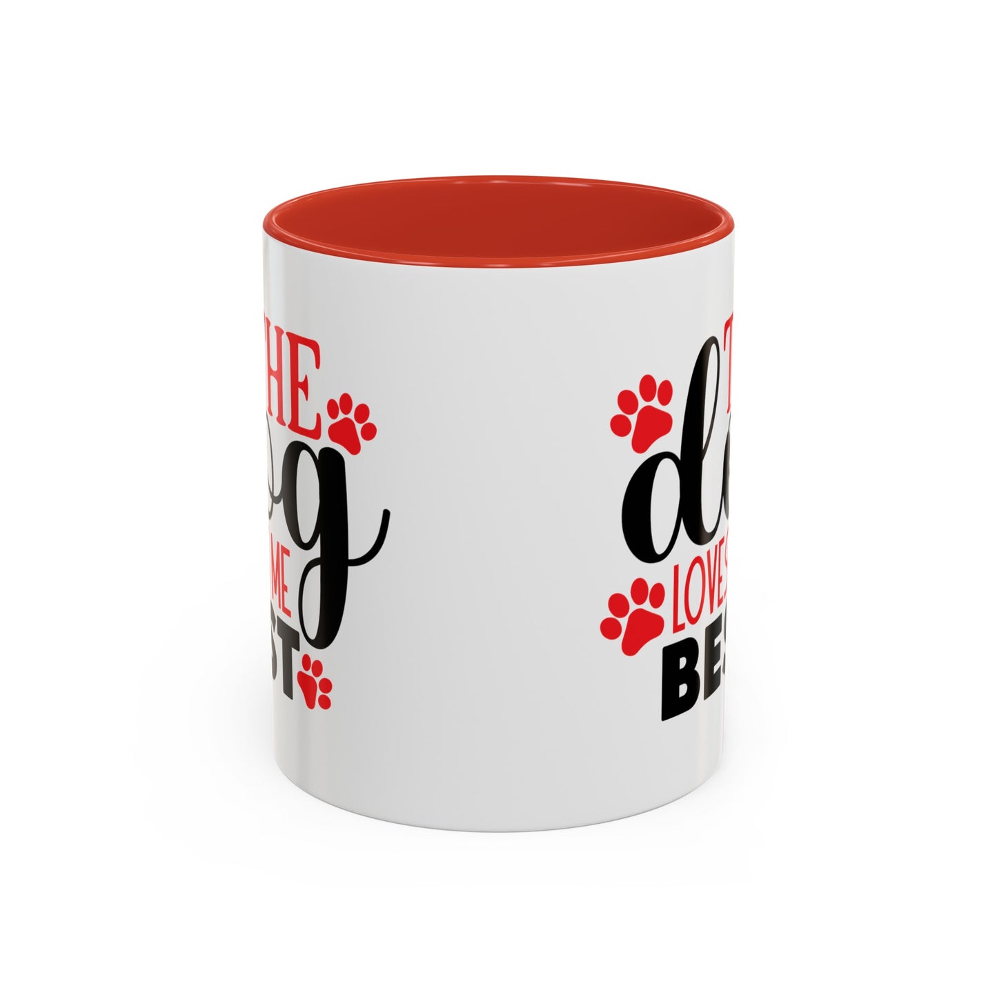 The Dog Loves Me Best Valentines Day Accent Coffee Mug, 11oz