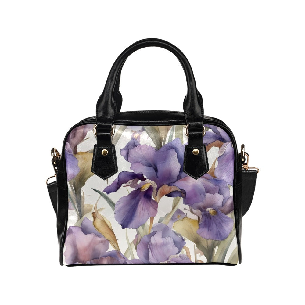 Iris Print Bag, iris Birth Month Handbag, Birth Month Bag, February Birth Month Bag, Shoulder Handbag