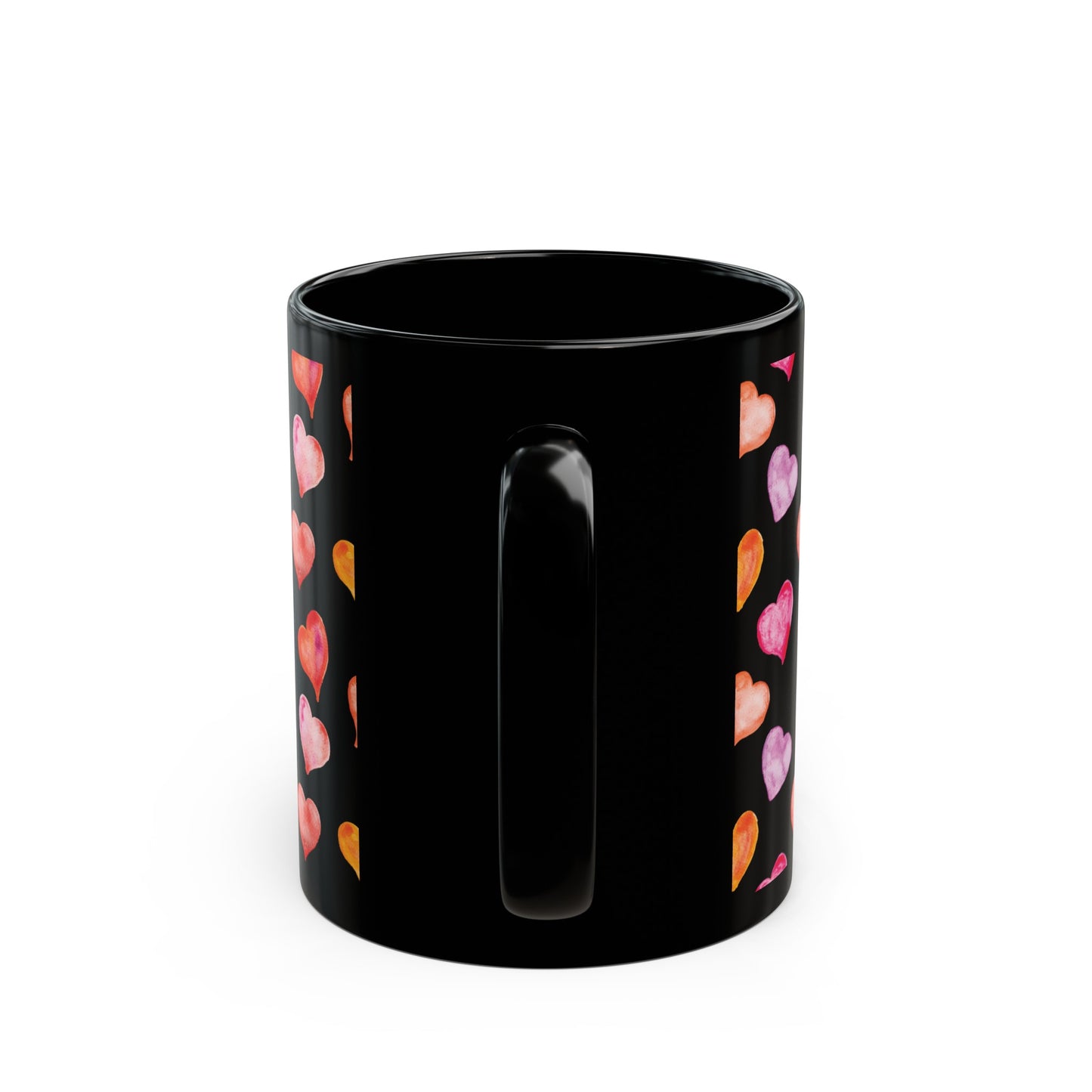 Valentine's Day Hearts 11oz Black Mug