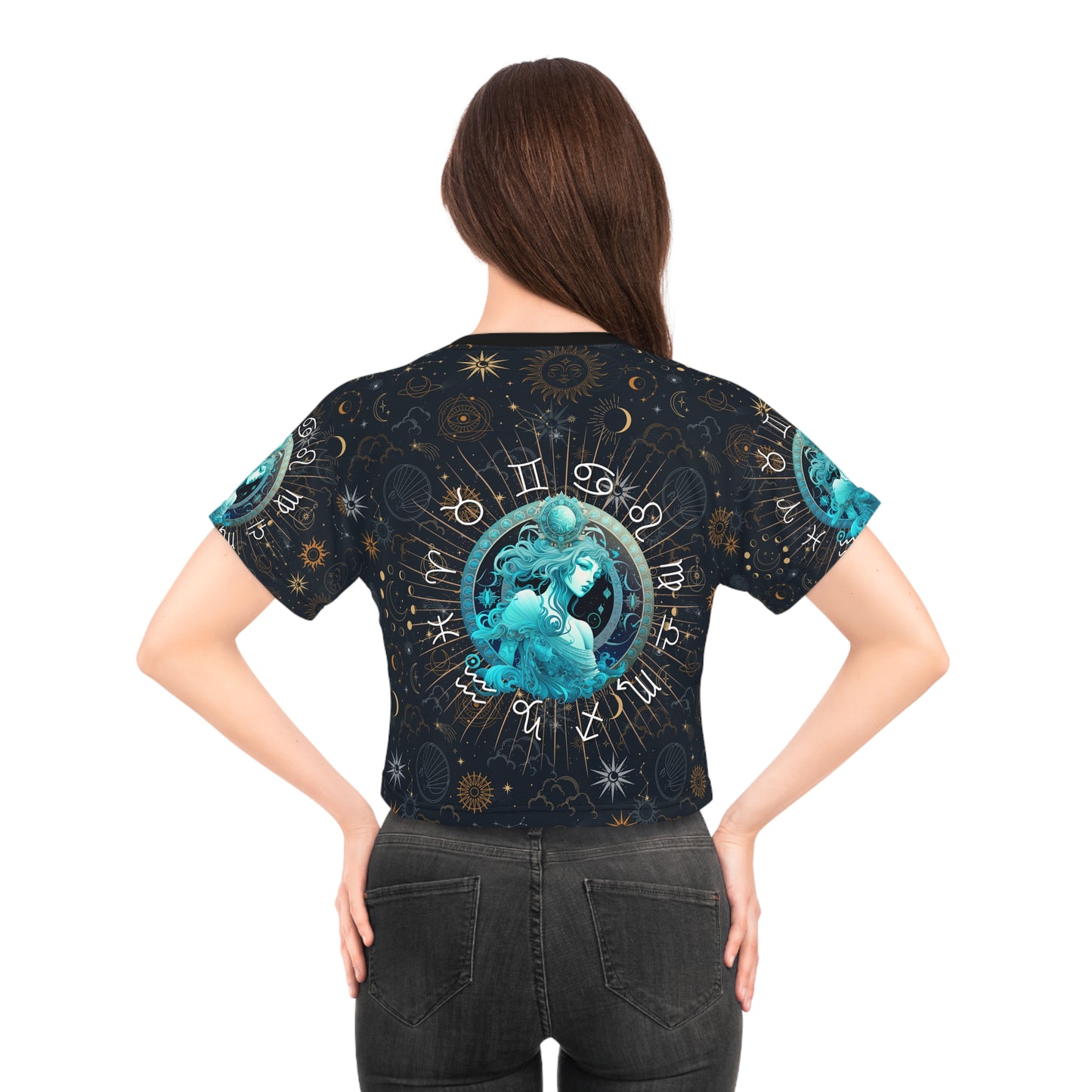 Aquarius womens crop top, Aquarius activewear, Aquarius Zodiac Sign, Astrological, Aquarius Gift, Aquarius zodiac tee, Crop Tee, zodiac crop