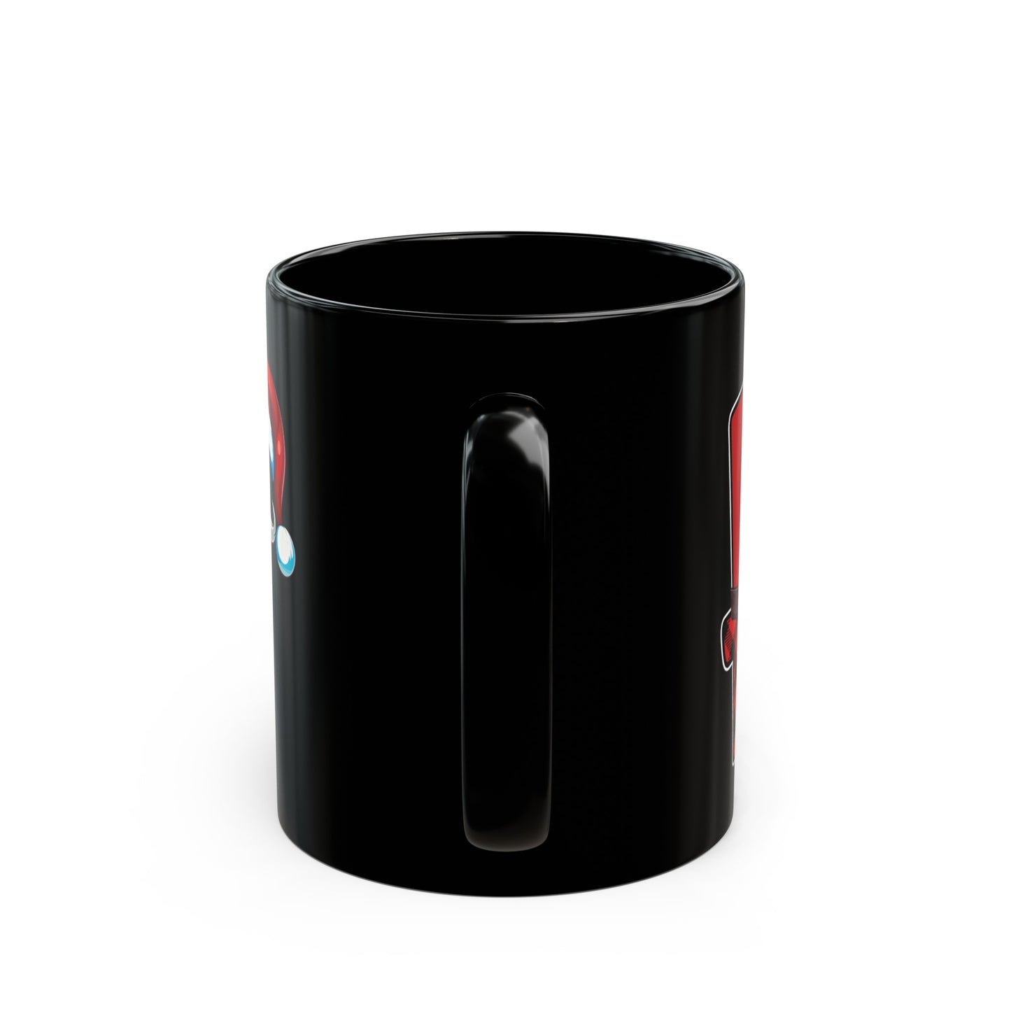 H Santa Initial 11oz Black Mug