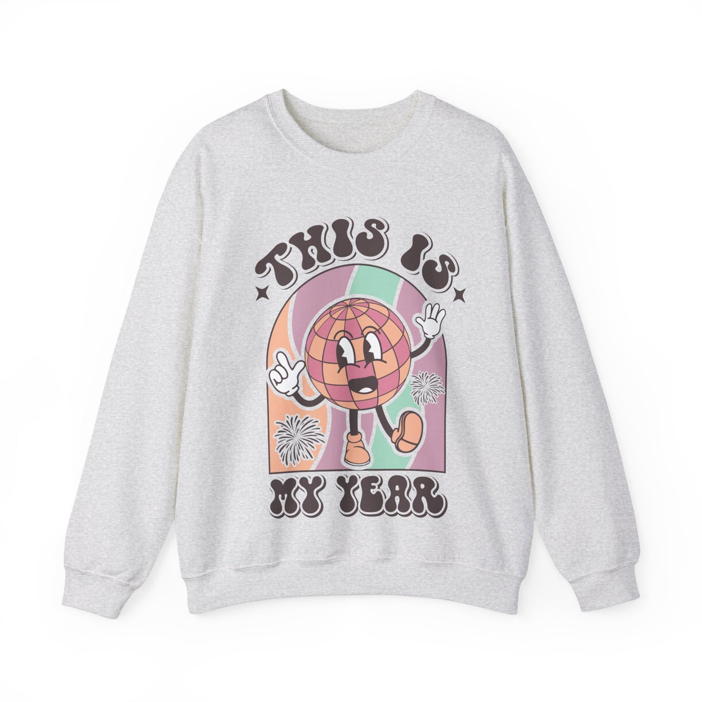 Happy New Year Sweatshirt, Retro New Year Shirt, 2025 Sweatshirt, New Year's Eve Shirt, Holiday Apparel, Trendy New Year 2025 Crewneck, This is My Year
