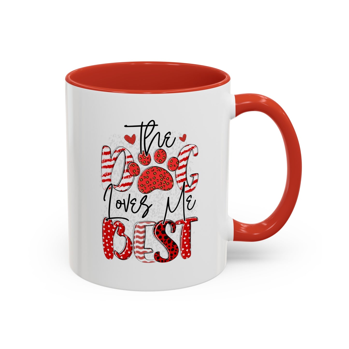 The Dog Love Me Best Valentines Day Accent Coffee Mug, 11oz