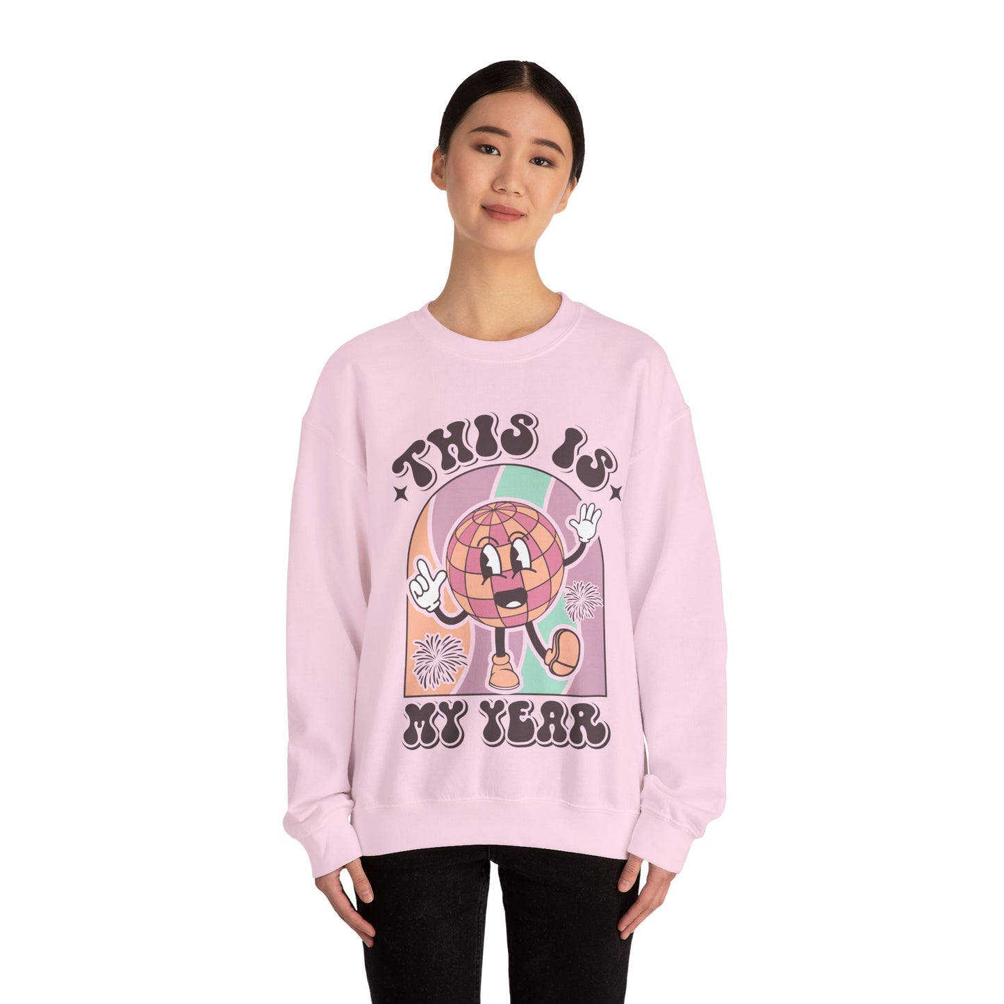 Happy New Year Sweatshirt, Retro New Year Shirt, 2025 Sweatshirt, New Year's Eve Shirt, Holiday Apparel, Trendy New Year 2025 Crewneck, This is My Year