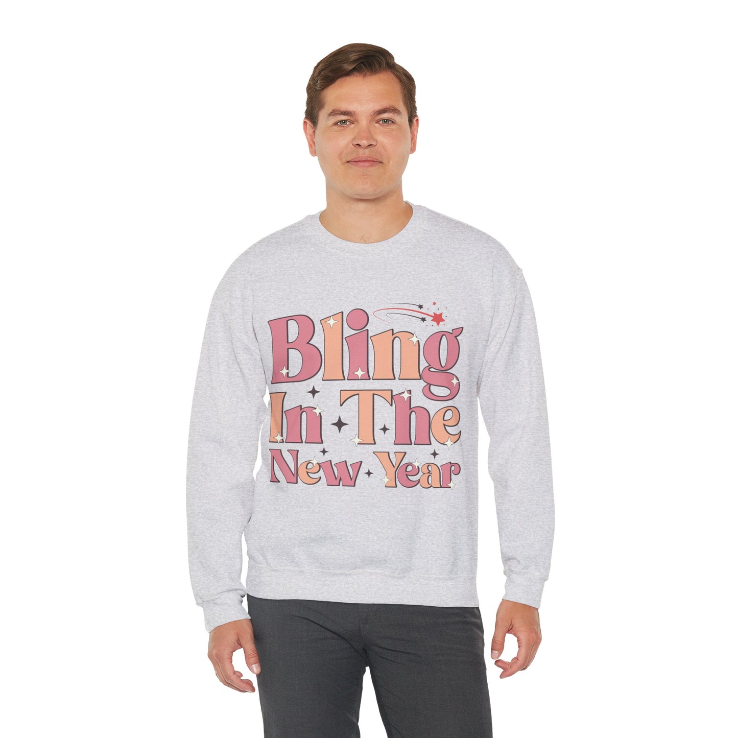 Happy New Year Sweatshirt, Retro New Year Shirt, 2025 Sweatshirt, New Year's Eve Shirt, Holiday Apparel, Trendy New Year 2025 Crewneck, Bling in the New Year