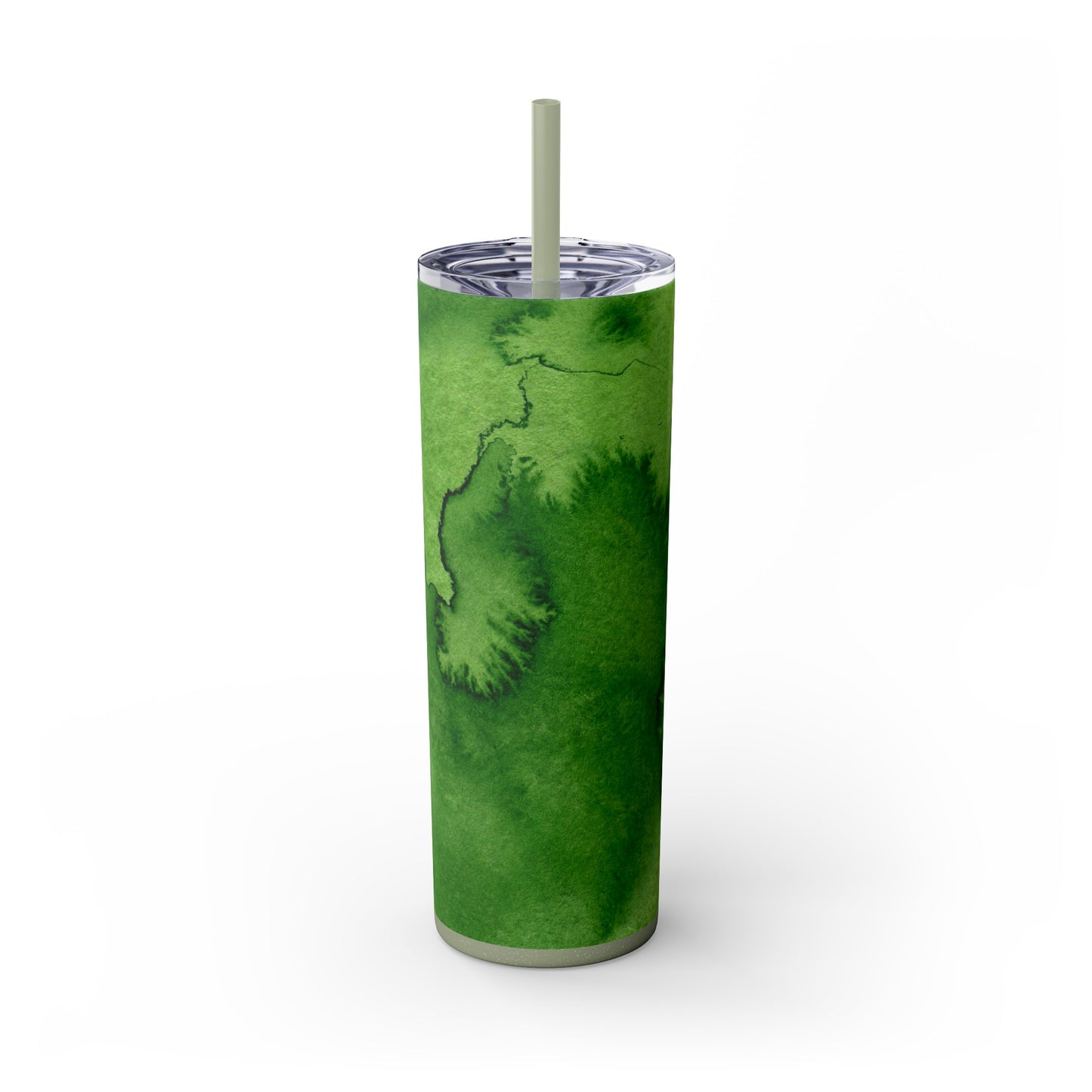 St Patricks Day Green Skinny Tumbler with Straw, 20oz