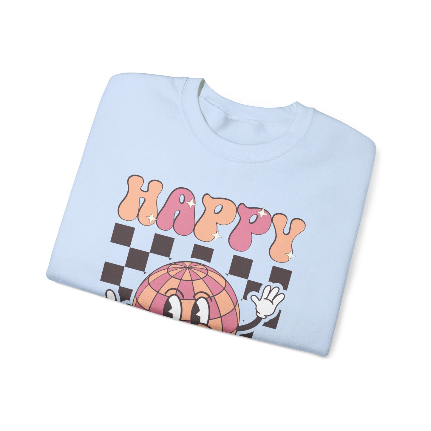 Happy New Year Sweatshirt, Retro New Year Shirt, 2025 Sweatshirt, New Year's Eve Shirt, Holiday Apparel, Trendy New Year 2025 Crewneck