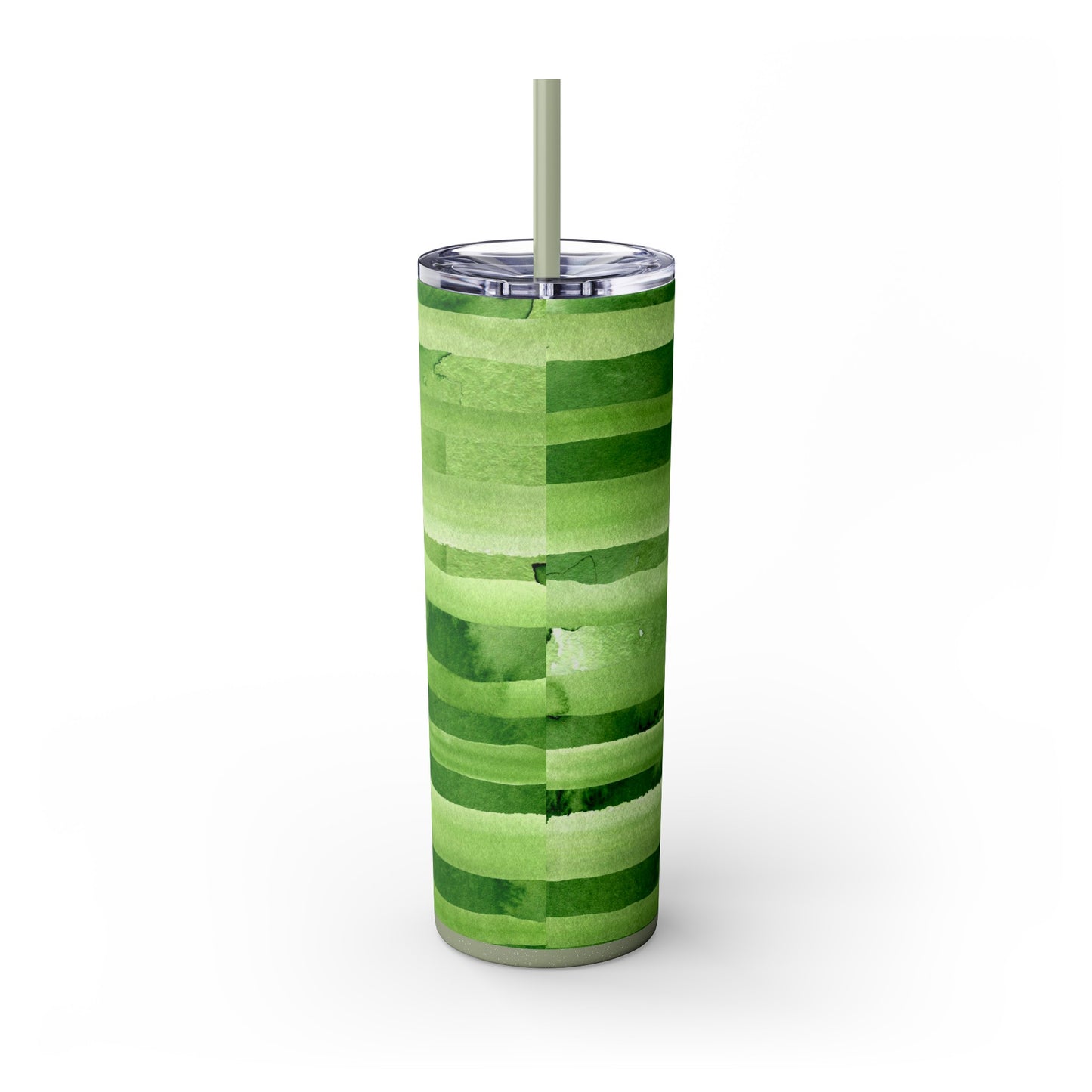 St Patricks Day Stripes Skinny Tumbler with Straw, 20oz