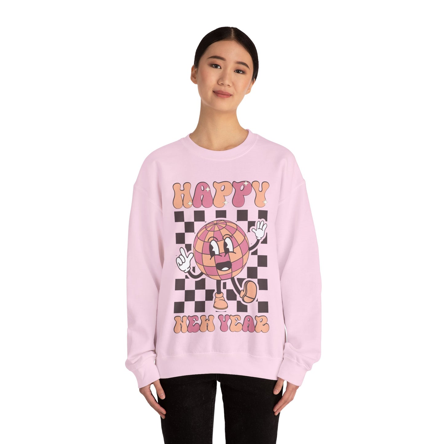 Happy New Year Sweatshirt, Retro New Year Shirt, 2025 Sweatshirt, New Year's Eve Shirt, Holiday Apparel, Trendy New Year 2025 Crewneck
