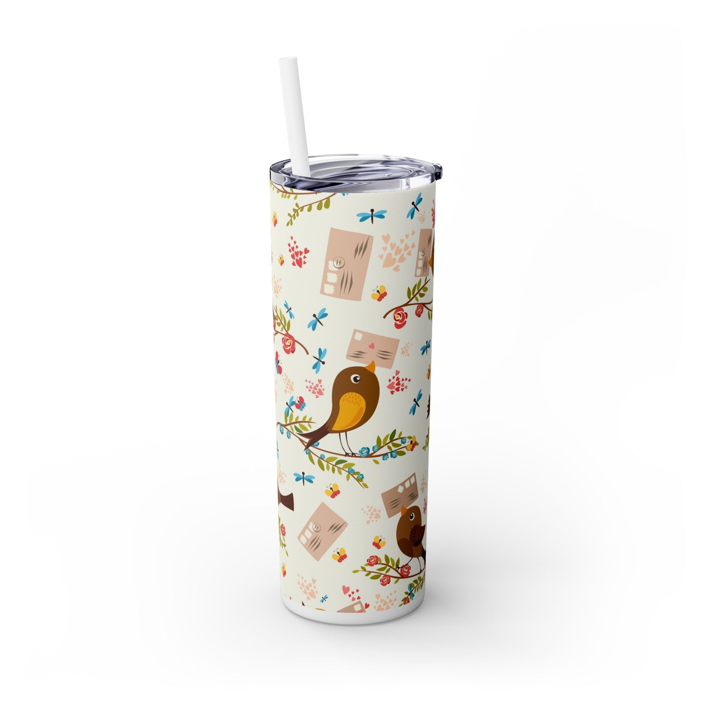 Love Letters Valentine's Skinny Tumbler with Straw, 20oz