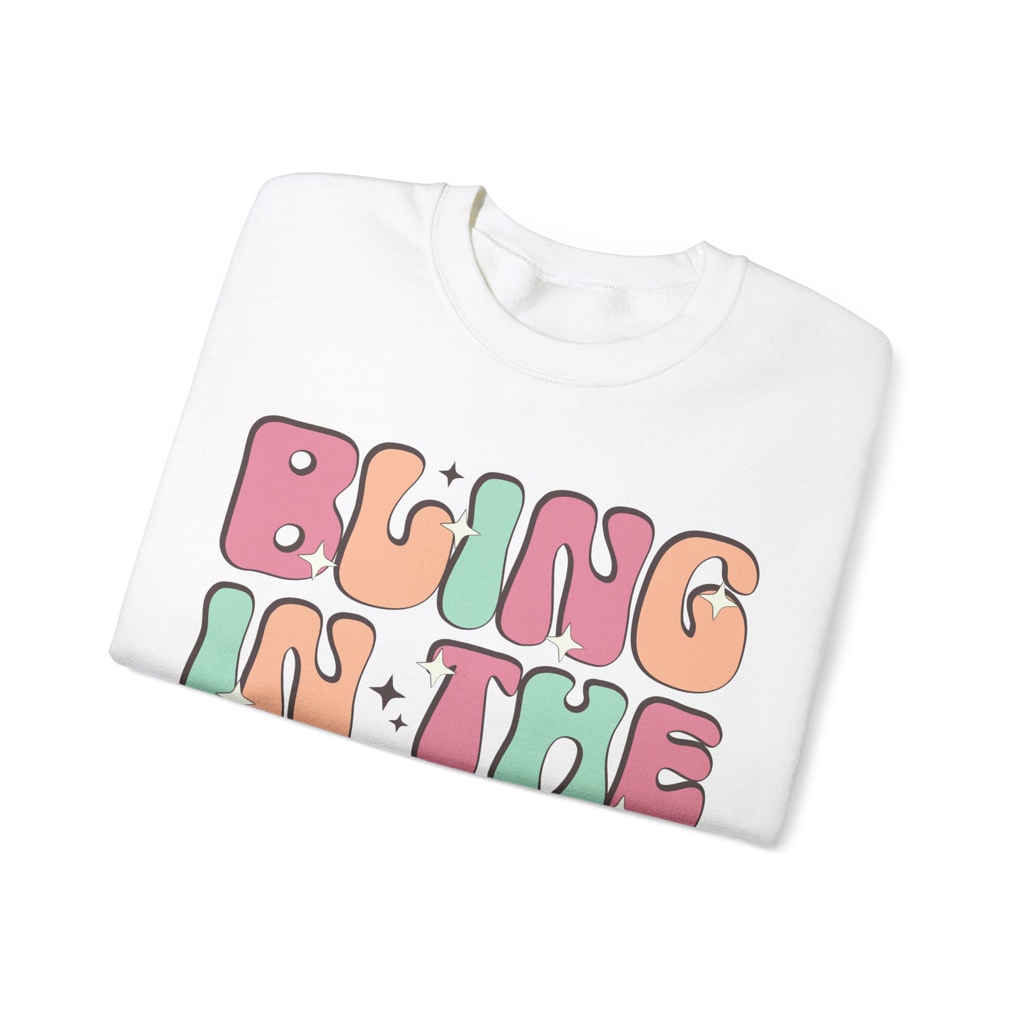 Happy New Year Sweatshirt, Retro New Year Shirt, 2025 Sweatshirt, New Year's Eve Shirt, Holiday Apparel, Trendy New Year 2025 Crewneck, Bling in the New Year
