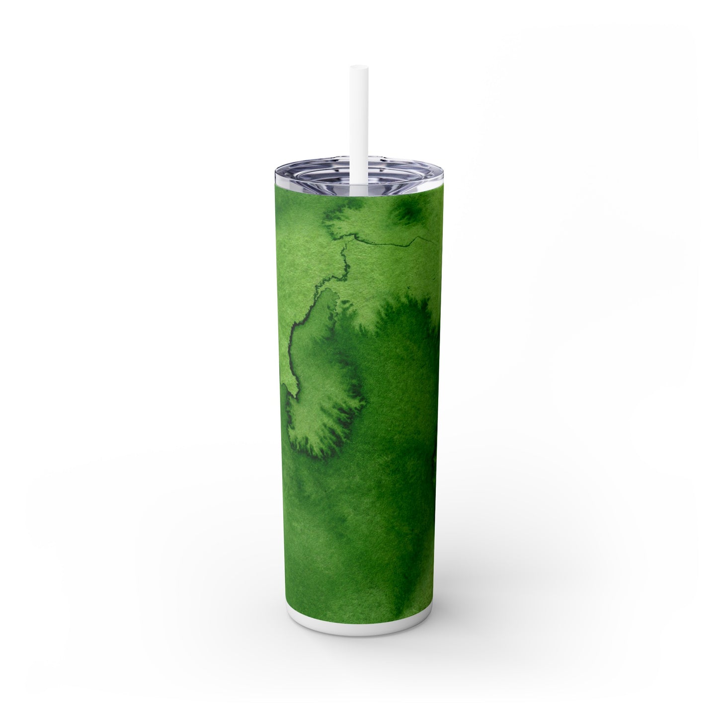 St Patricks Day Green Skinny Tumbler with Straw, 20oz