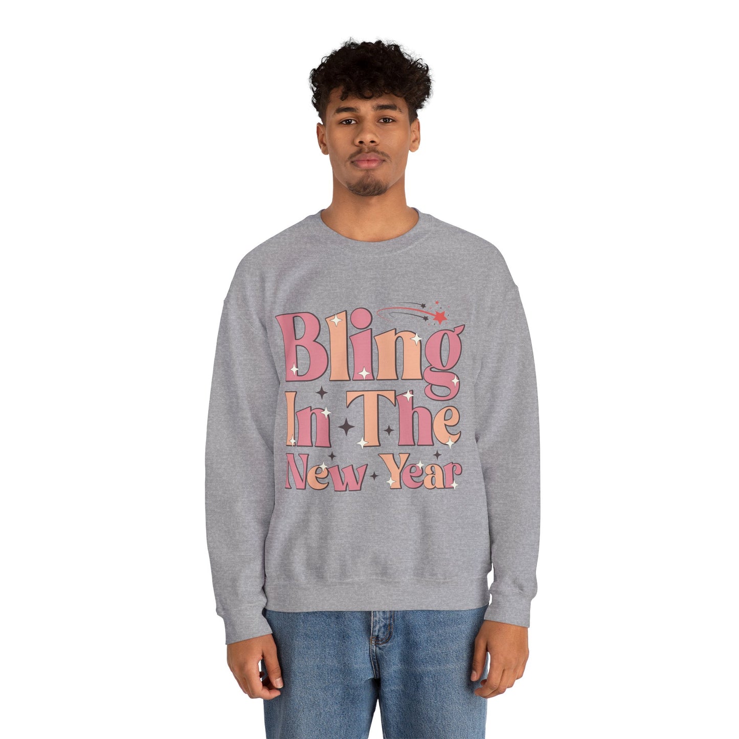 Happy New Year Sweatshirt, Retro New Year Shirt, 2025 Sweatshirt, New Year's Eve Shirt, Holiday Apparel, Trendy New Year 2025 Crewneck, Bling in the New Year