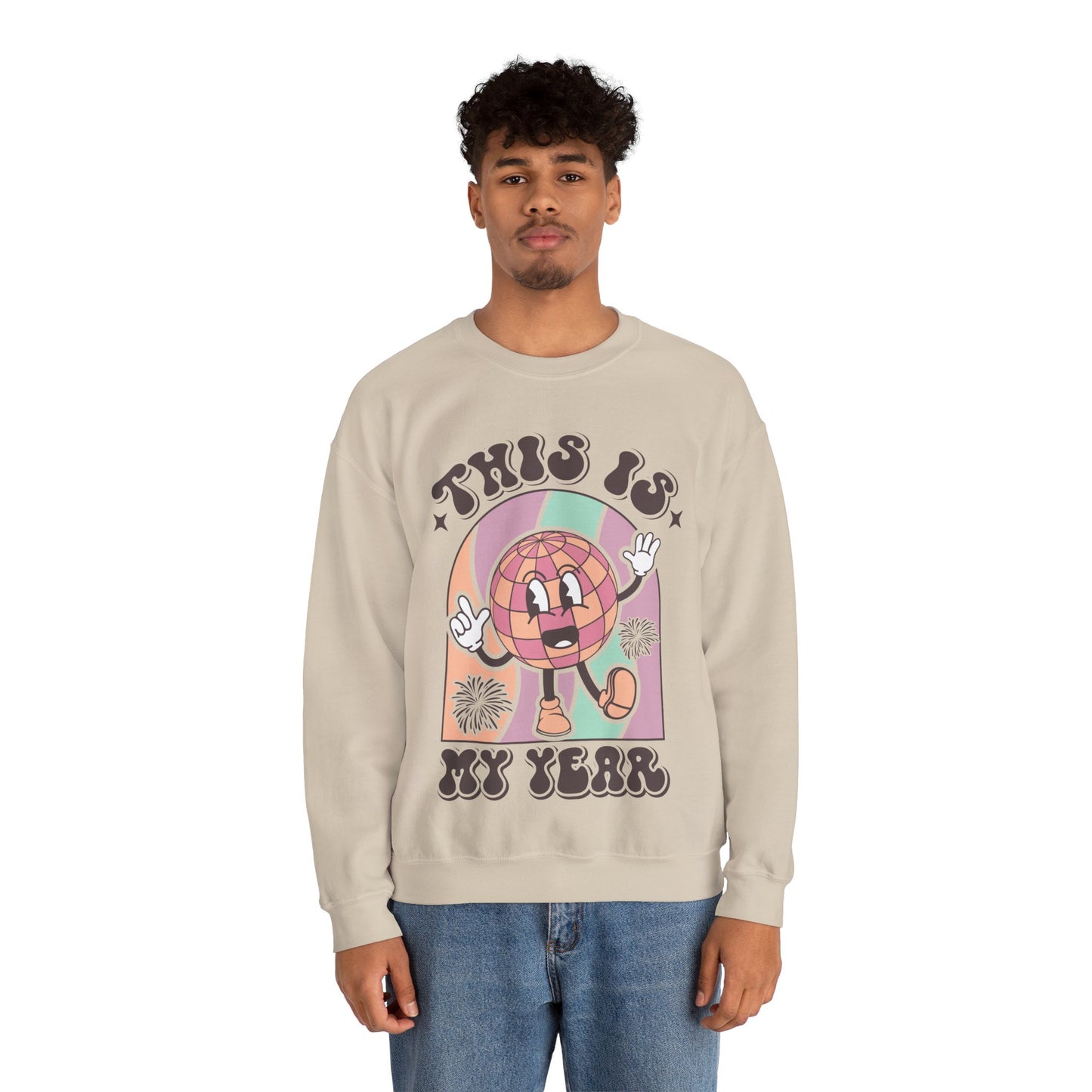 Happy New Year Sweatshirt, Retro New Year Shirt, 2025 Sweatshirt, New Year's Eve Shirt, Holiday Apparel, Trendy New Year 2025 Crewneck, This is My Year