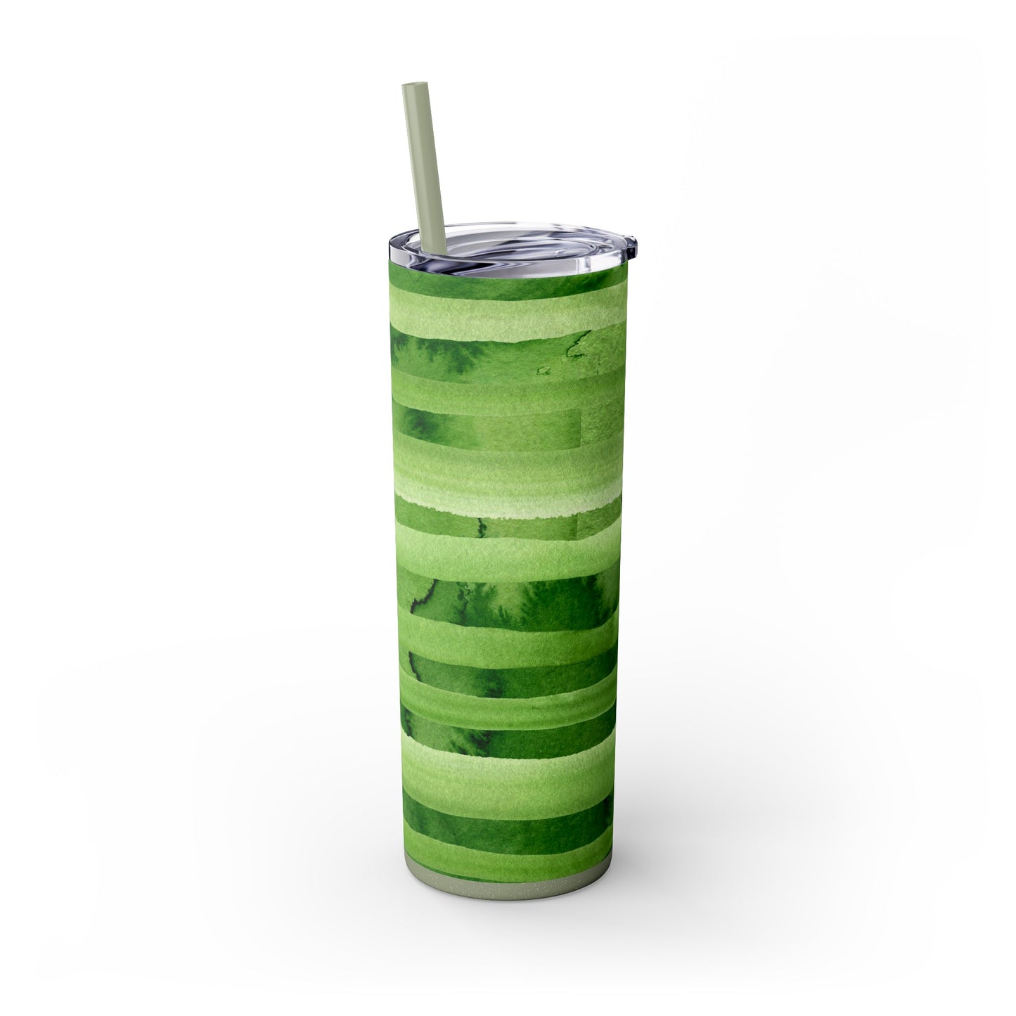 St Patricks Day Stripes Skinny Tumbler with Straw, 20oz