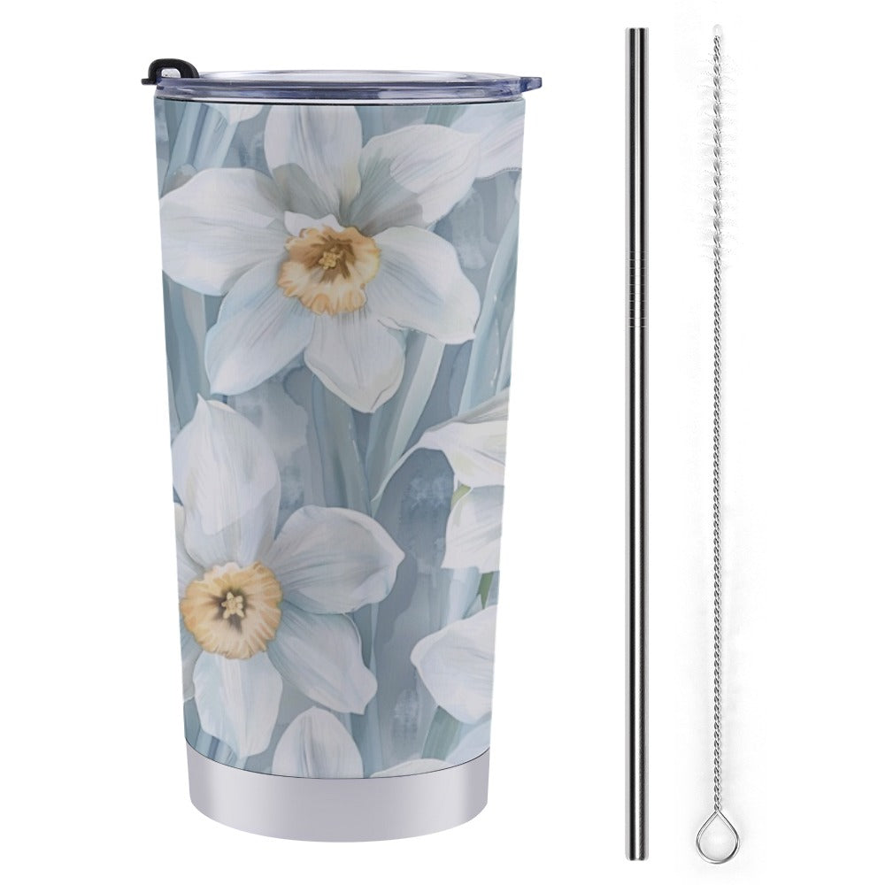 Daisy Travel Mug, Daisy Birth Month Travel Mug, Birth Month travel Mug, April Birth Month, Travel Coffee Mug 20 Oz