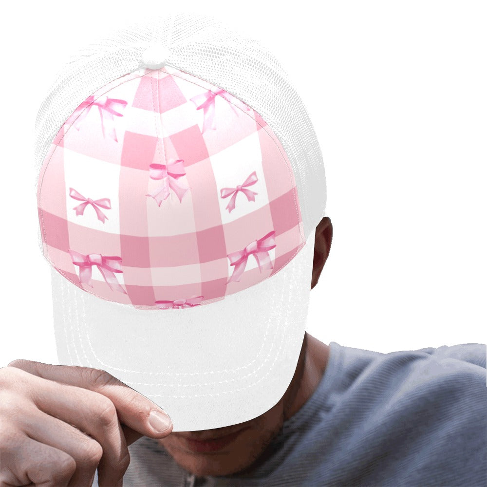Coquette Pink Bow Baseball Cap, Coquette Baseball Cap, Coquette Cap, Baseball Cap, Pink Bow Cap, Unisex Baseball Cap
