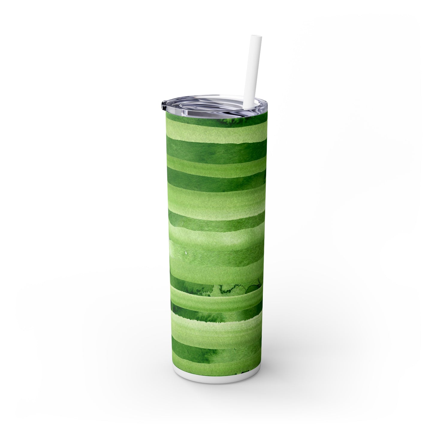 St Patricks Day Stripes Skinny Tumbler with Straw, 20oz