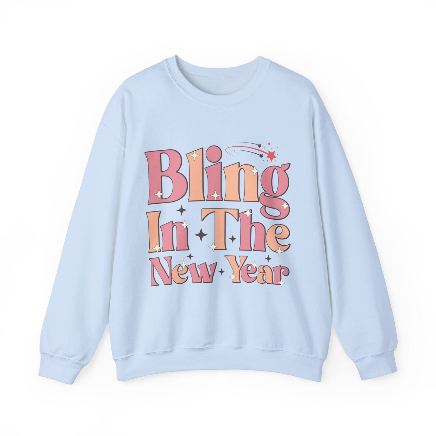 Happy New Year Sweatshirt, Retro New Year Shirt, 2025 Sweatshirt, New Year's Eve Shirt, Holiday Apparel, Trendy New Year 2025 Crewneck, Bling in the New Year