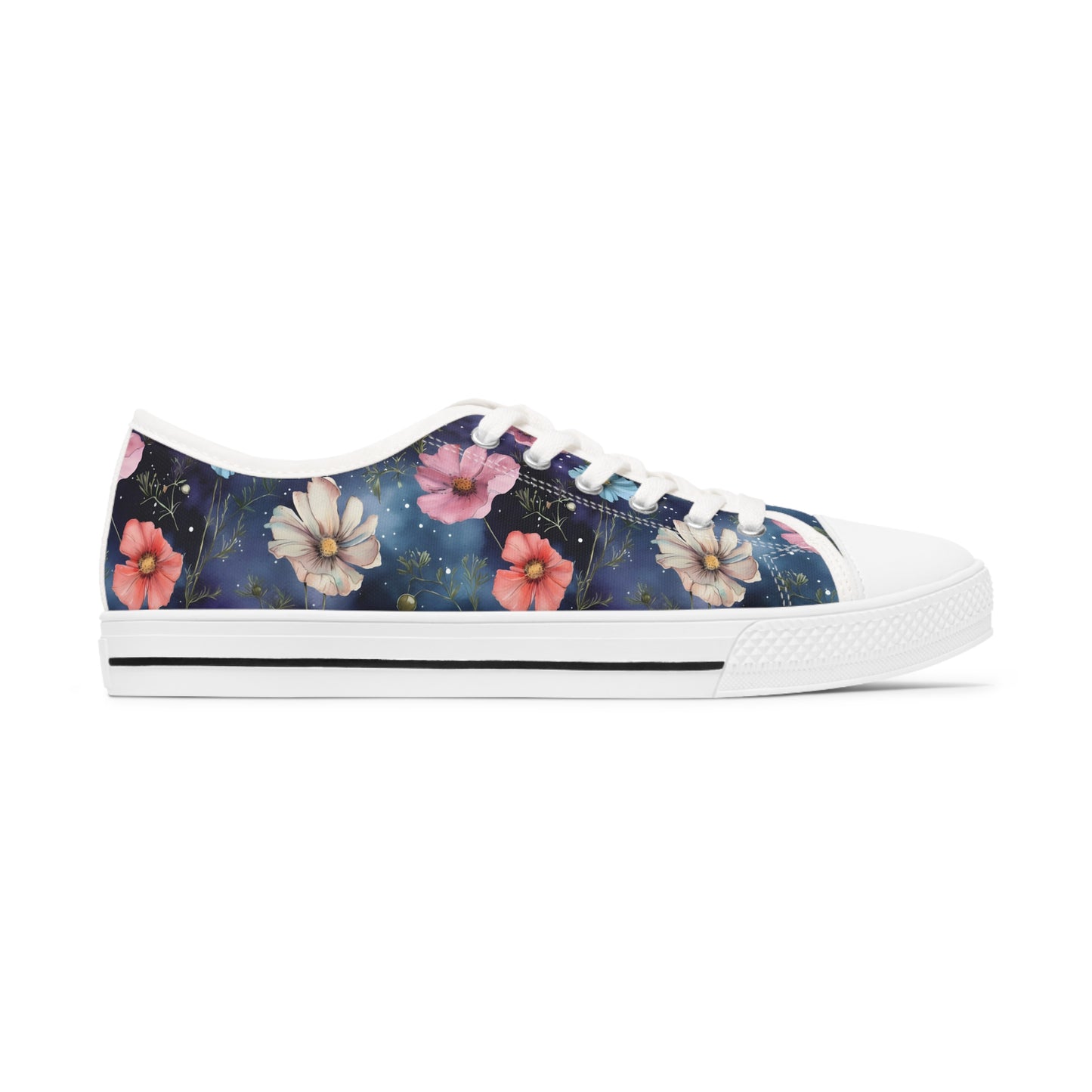 Cosmos Sneakers, Birth Flower Cosmos Sneakers, Birth Flower Sneakers, Birth Month Cosmos Sneakers, Women's Low Top Sneakers