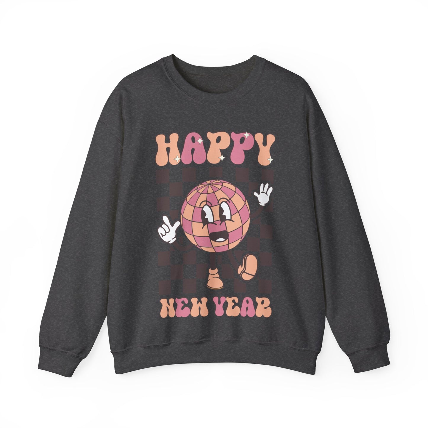 Happy New Year Sweatshirt, Retro New Year Shirt, 2025 Sweatshirt, New Year's Eve Shirt, Holiday Apparel, Trendy New Year 2025 Crewneck