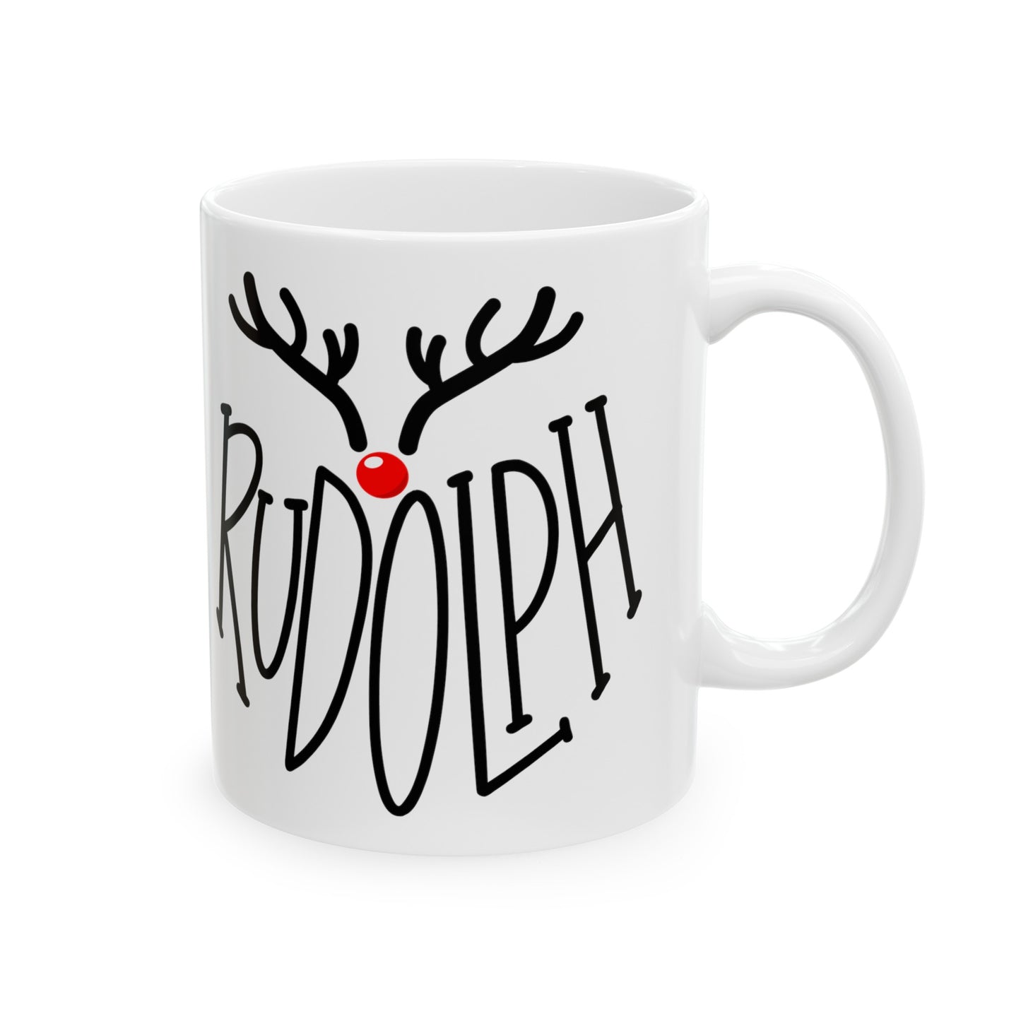 Christmas Reindeer Rudolph Mug, Christmas Mug, Stocking Filler, Xmas Mug, Rudolph Mug, Cute Christmas Gift, Cute Reindeer Gift