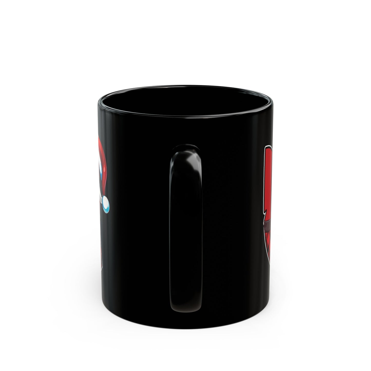 U Santa Initial 11oz Black Mug