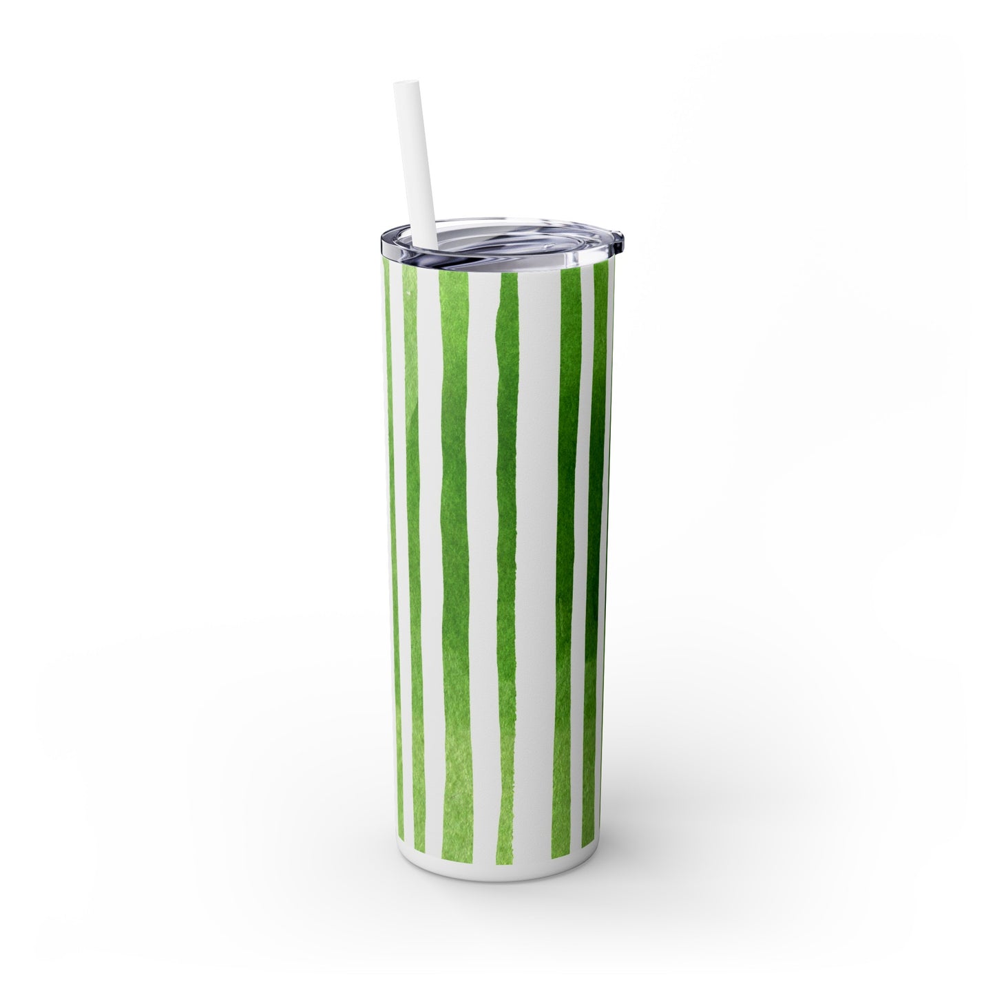 St Patricks Day Stripes Skinny Tumbler with Straw, 20oz