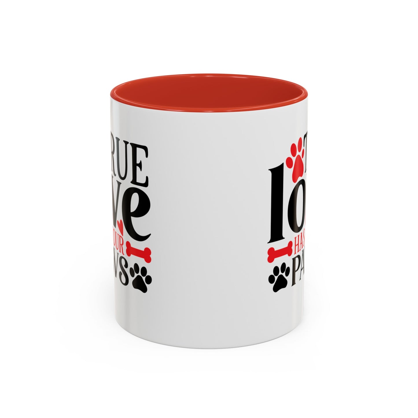 True Love Has Four Paws Valentines Day Accent Coffee Mug, 11oz