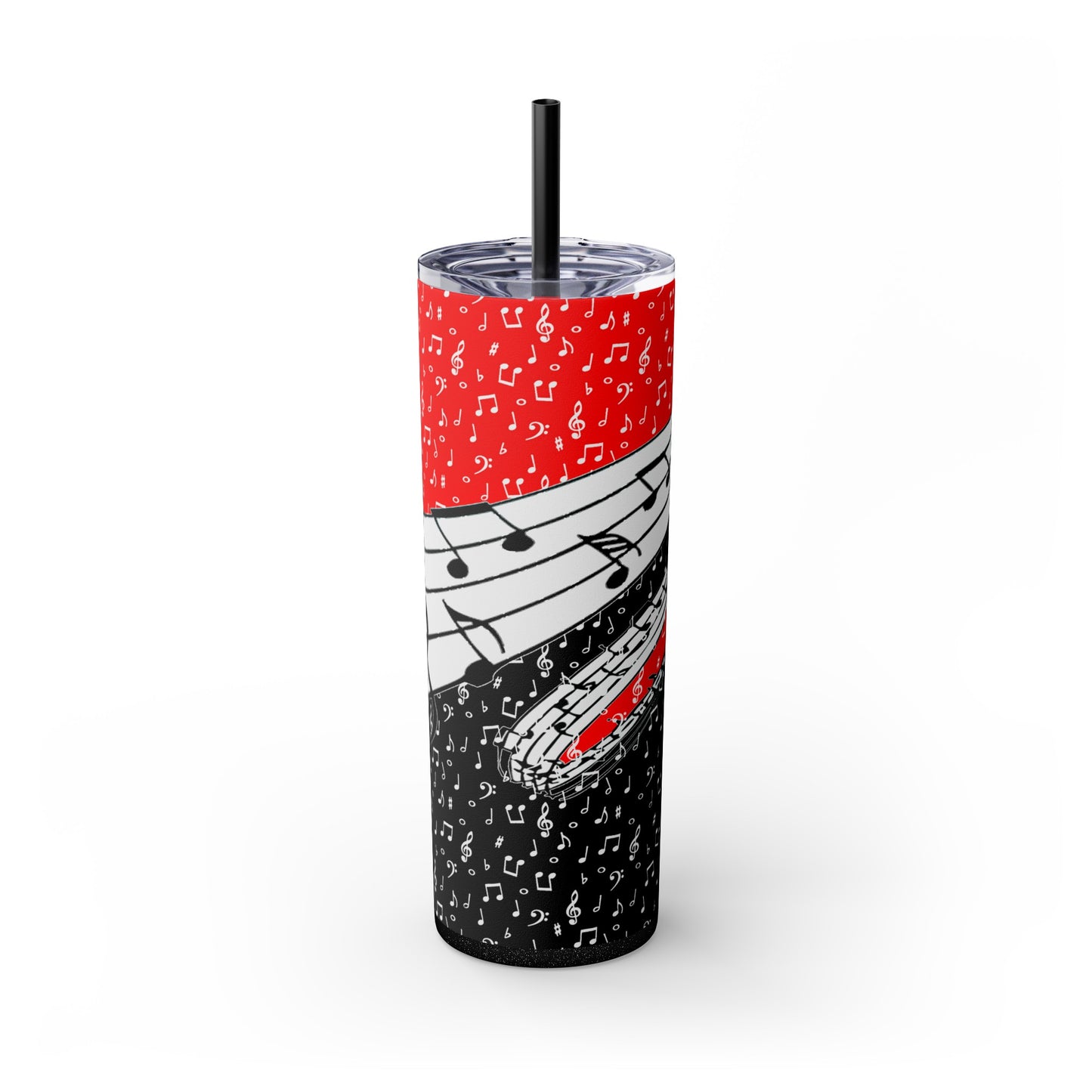Musical Notes Skinny Tumbler with Straw, 20oz