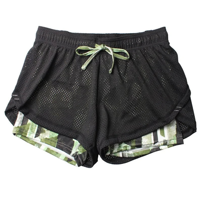 Women's Running Shorts Gym Shorts Drawstring 2 in 1 Bottoms Two Tone Athletic Breathable Sweat wicking Quick Dry Yoga Fitness Gym Workout Regular Fit Sportswear Activewear