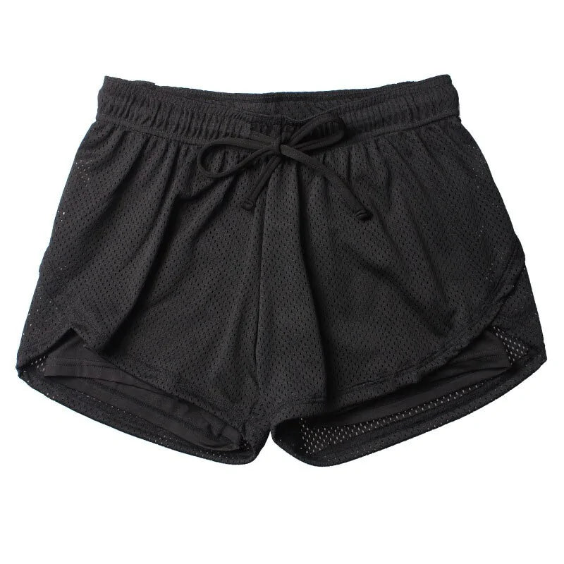 Women's Running Shorts Gym Shorts Drawstring 2 in 1 Bottoms Two Tone Athletic Breathable Sweat wicking Quick Dry Yoga Fitness Gym Workout Regular Fit Sportswear Activewear