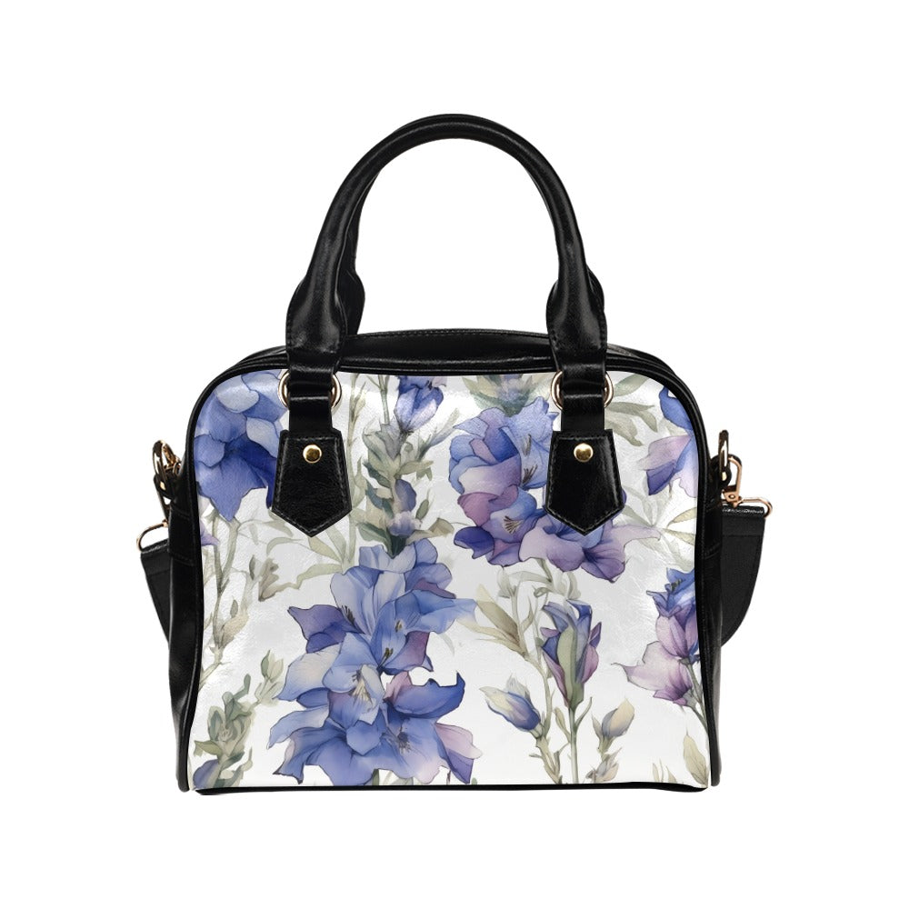 Larkspur Print Bag, Larkspur Birth Month Handbag, Birth Month Bag, July Birth Month Bag, Shoulder Handbag