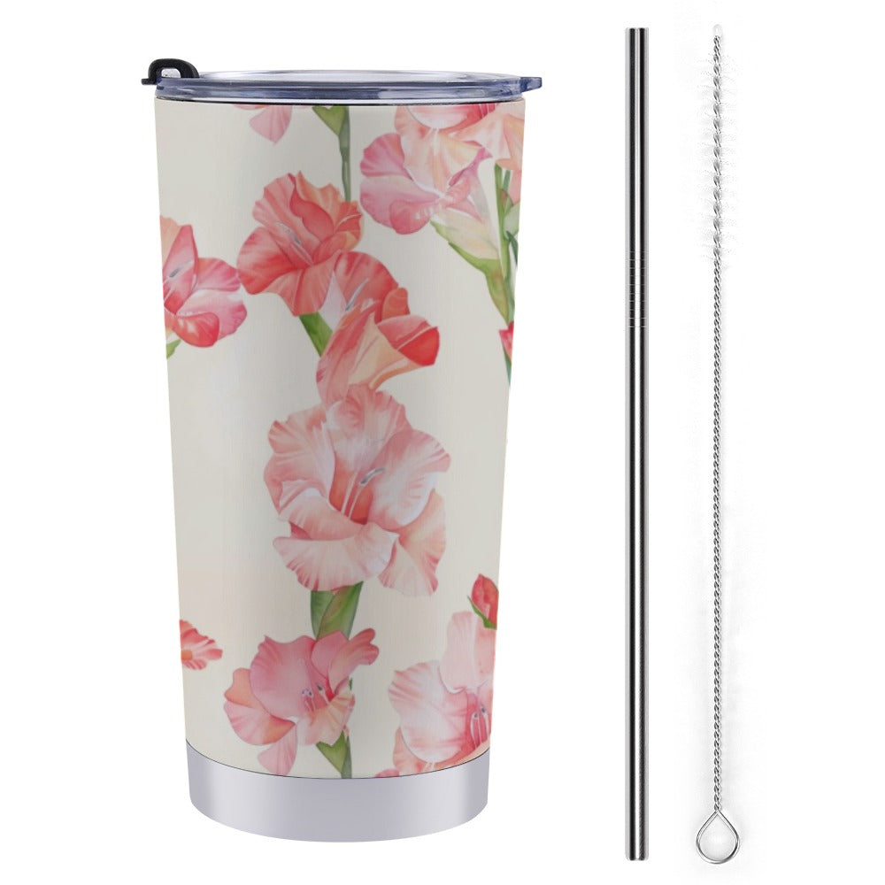 Gladiolus Travel Mug, Gladiolus Birth Month Travel Mug, Birth Month travel Mug, August Birth Month, Travel Coffee Mug 20 Oz