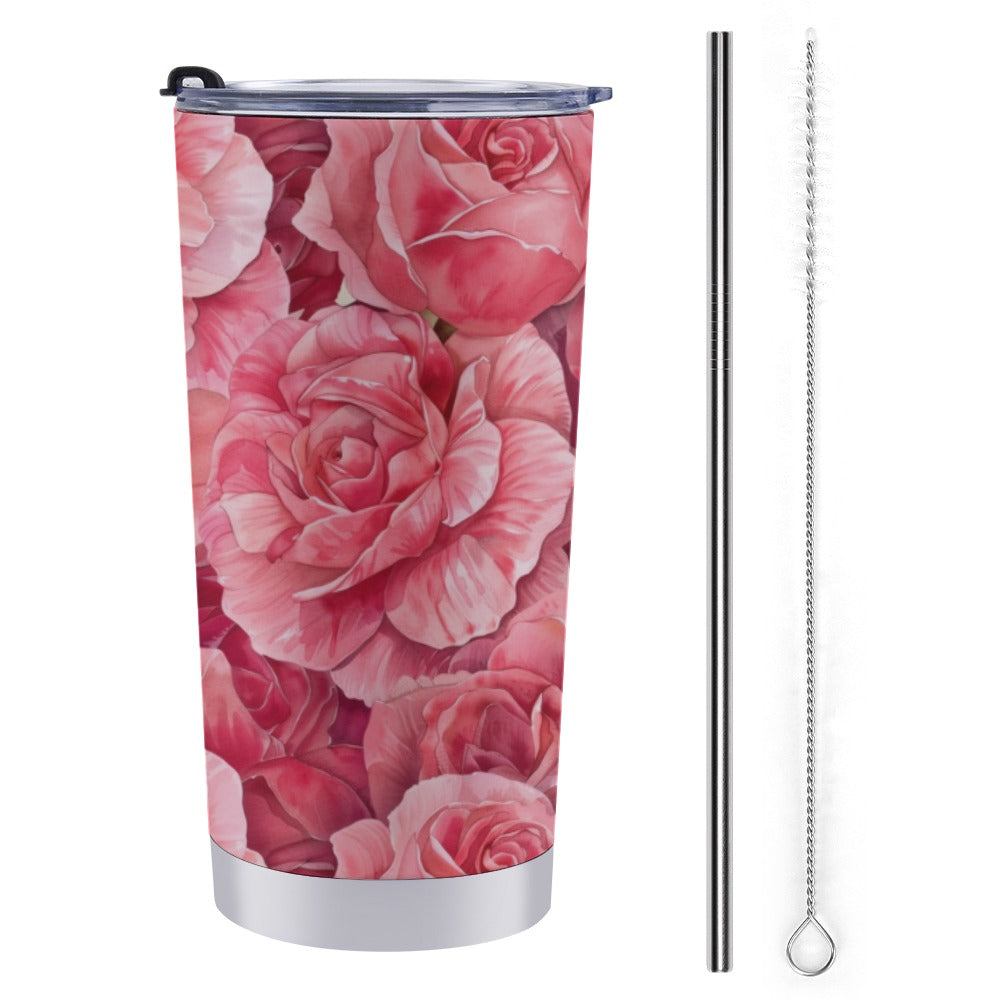 Rose Travel Mug, Rose Birth Month Travel Mug, Birth Month travel Mug, June Birth Month, Travel Coffee Mug 20 Oz