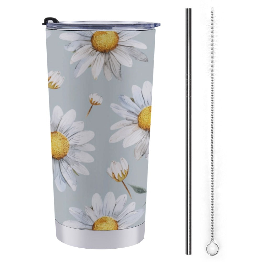 Daisy Travel Mug, Daisy Birth Month Travel Mug, Birth Month travel Mug, April Birth Month, Travel Coffee Mug 20 Oz