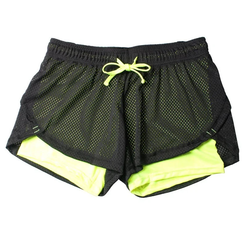 Women's Running Shorts Gym Shorts Drawstring 2 in 1 Bottoms Two Tone Athletic Breathable Sweat wicking Quick Dry Yoga Fitness Gym Workout Regular Fit Sportswear Activewear