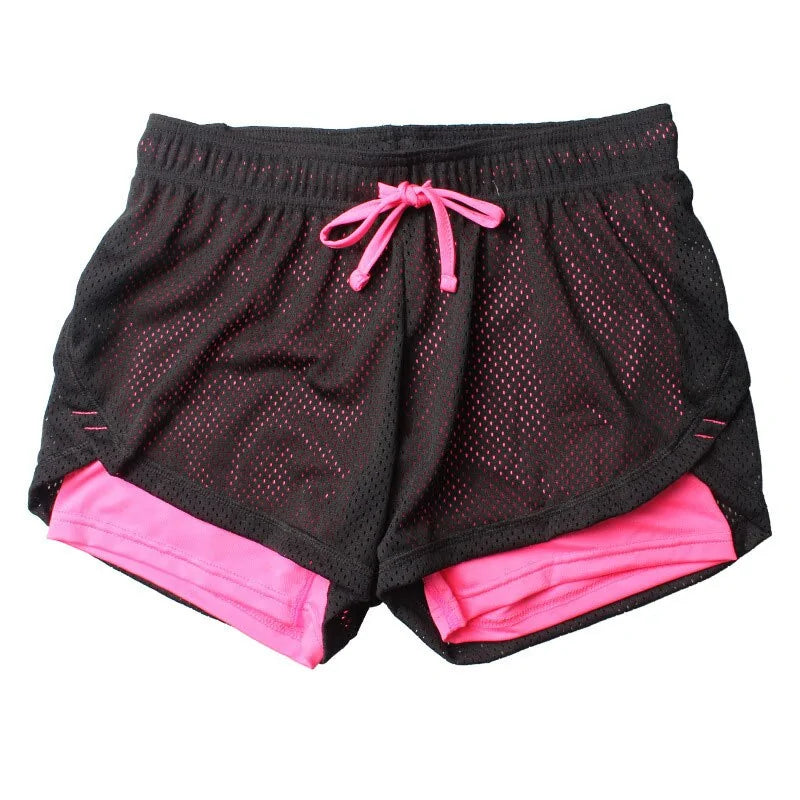 Women's Running Shorts Gym Shorts Drawstring 2 in 1 Bottoms Two Tone Athletic Breathable Sweat wicking Quick Dry Yoga Fitness Gym Workout Regular Fit Sportswear Activewear