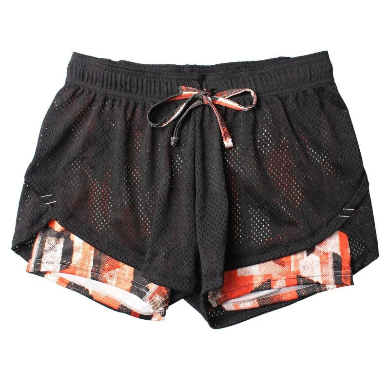Women's Running Shorts Gym Shorts Drawstring 2 in 1 Bottoms Two Tone Athletic Breathable Sweat wicking Quick Dry Yoga Fitness Gym Workout Regular Fit Sportswear Activewear