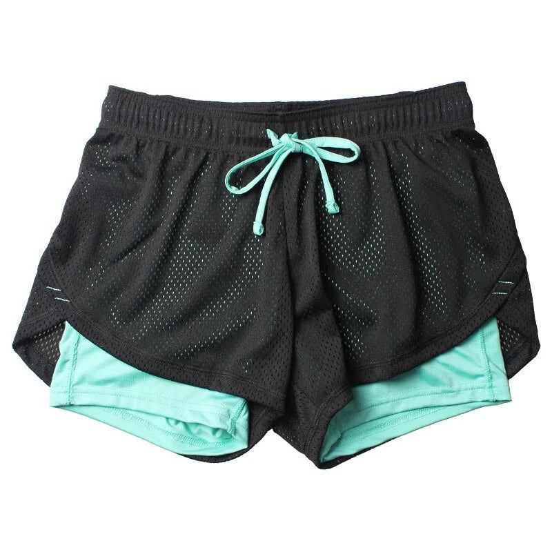 Women's Running Shorts Gym Shorts Drawstring 2 in 1 Bottoms Two Tone Athletic Breathable Sweat wicking Quick Dry Yoga Fitness Gym Workout Regular Fit Sportswear Activewear