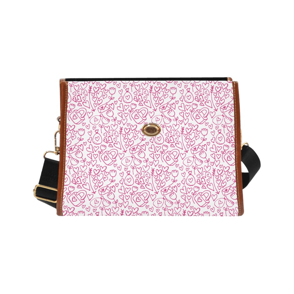 Line Art Hearts & Locks Handbag