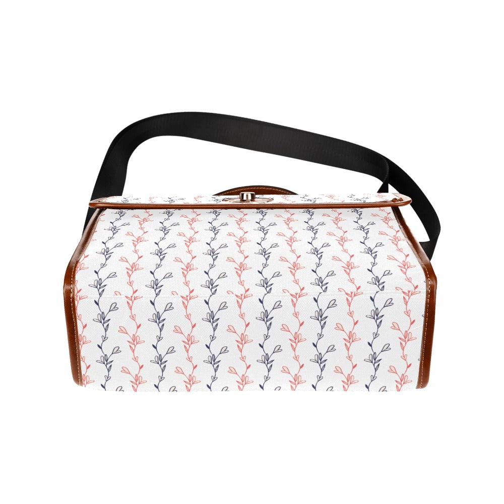 Red & Navy Line Art Flower Design Bag