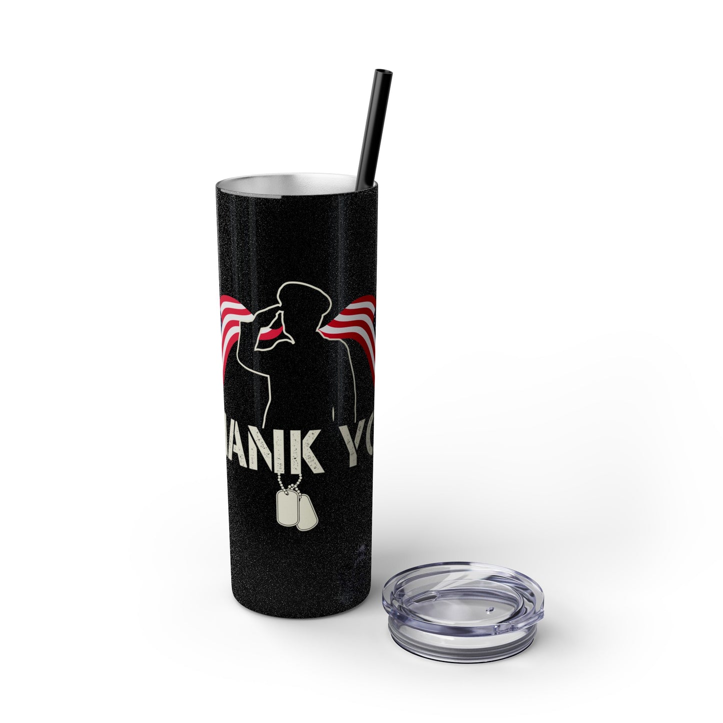 Thank You Veterans Day Skinny Tumbler with Straw, 20oz