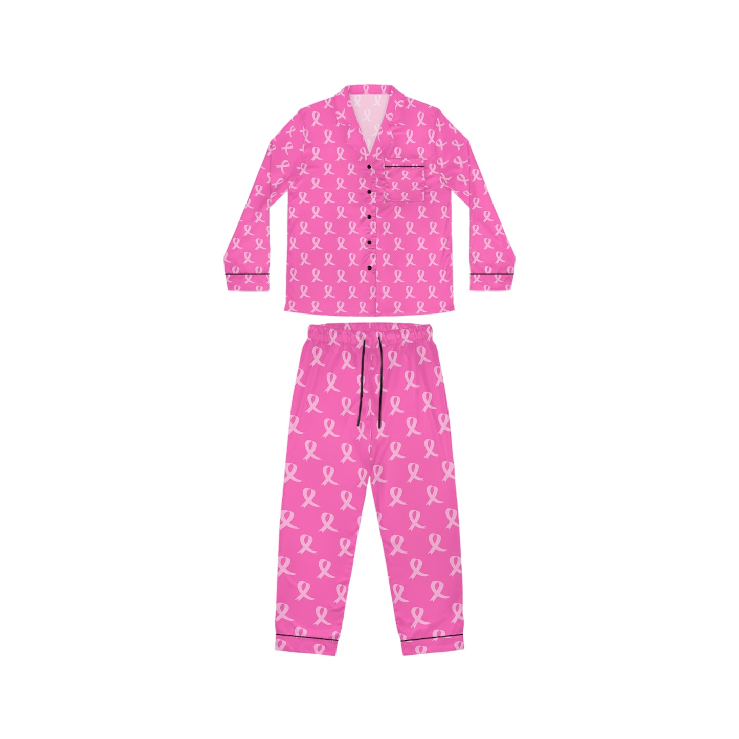 Breast Cancer Awareness Women's Satin Pajamas (AOP)