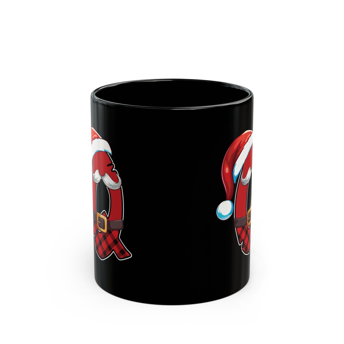 Q Santa Initial 11oz Black Mug